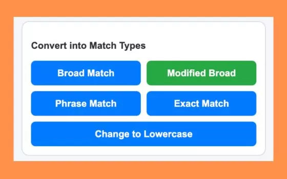 Keyword Match Type Summary