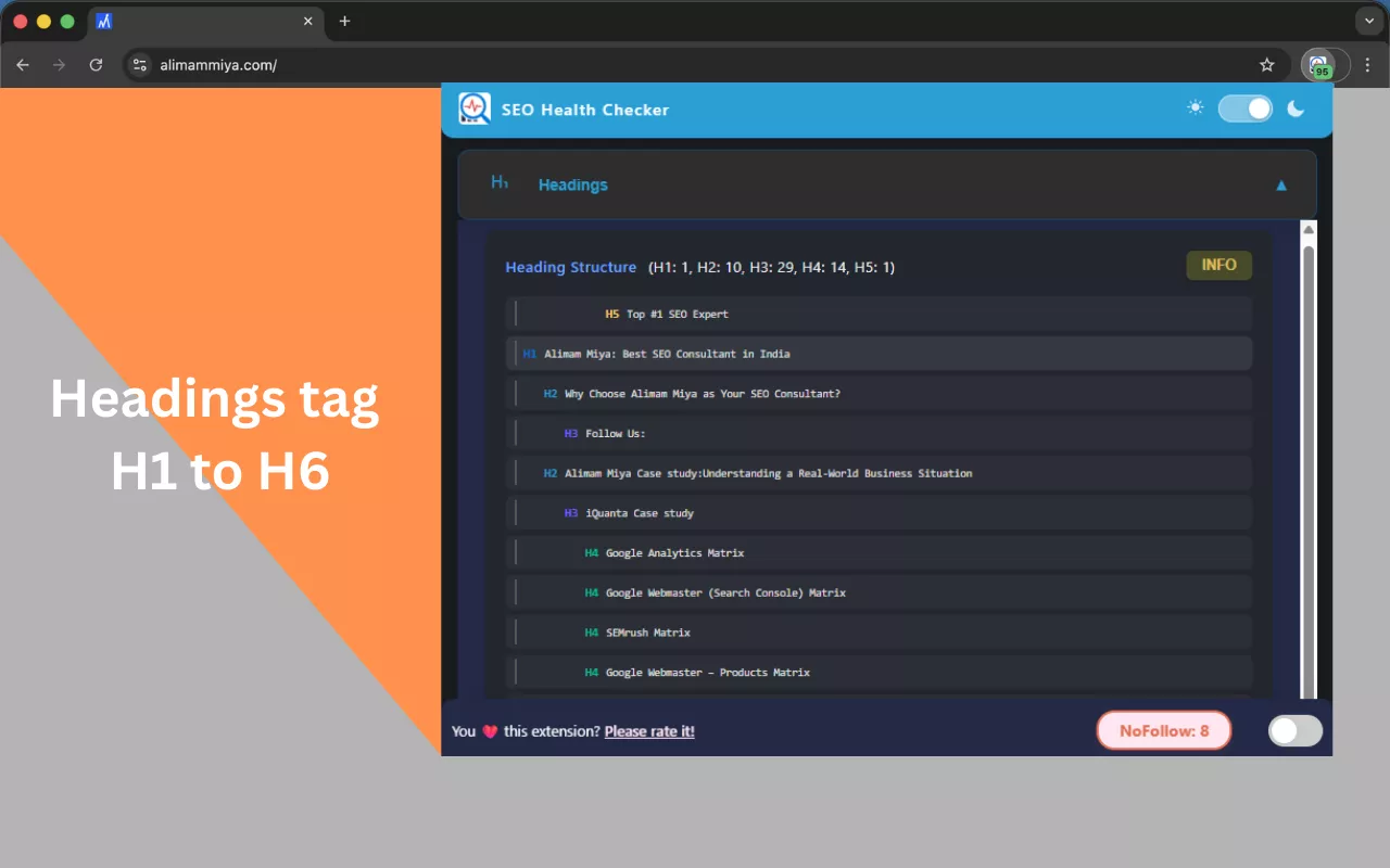 SEO Health Checker Heading Tags