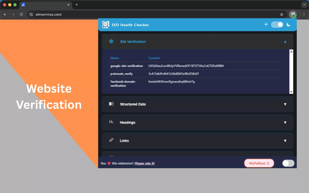 SEO Health Checker Site Verification